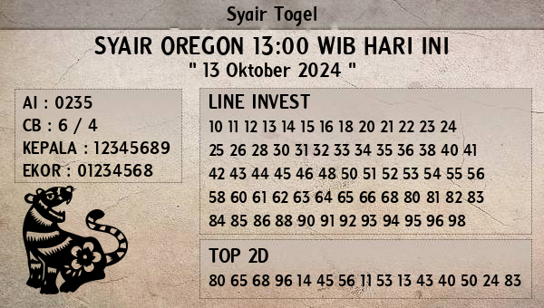 Prediksi Oregon 13:00 WIB